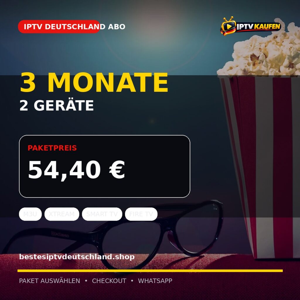 IPTV Deutschland Abo | 3 Monate | 2 Geräte
