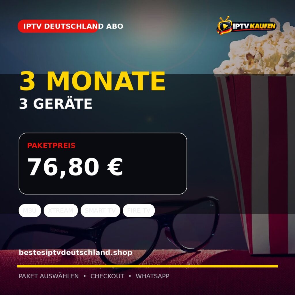IPTV Deutschland Abo | 3 Monate | 3 Geräte