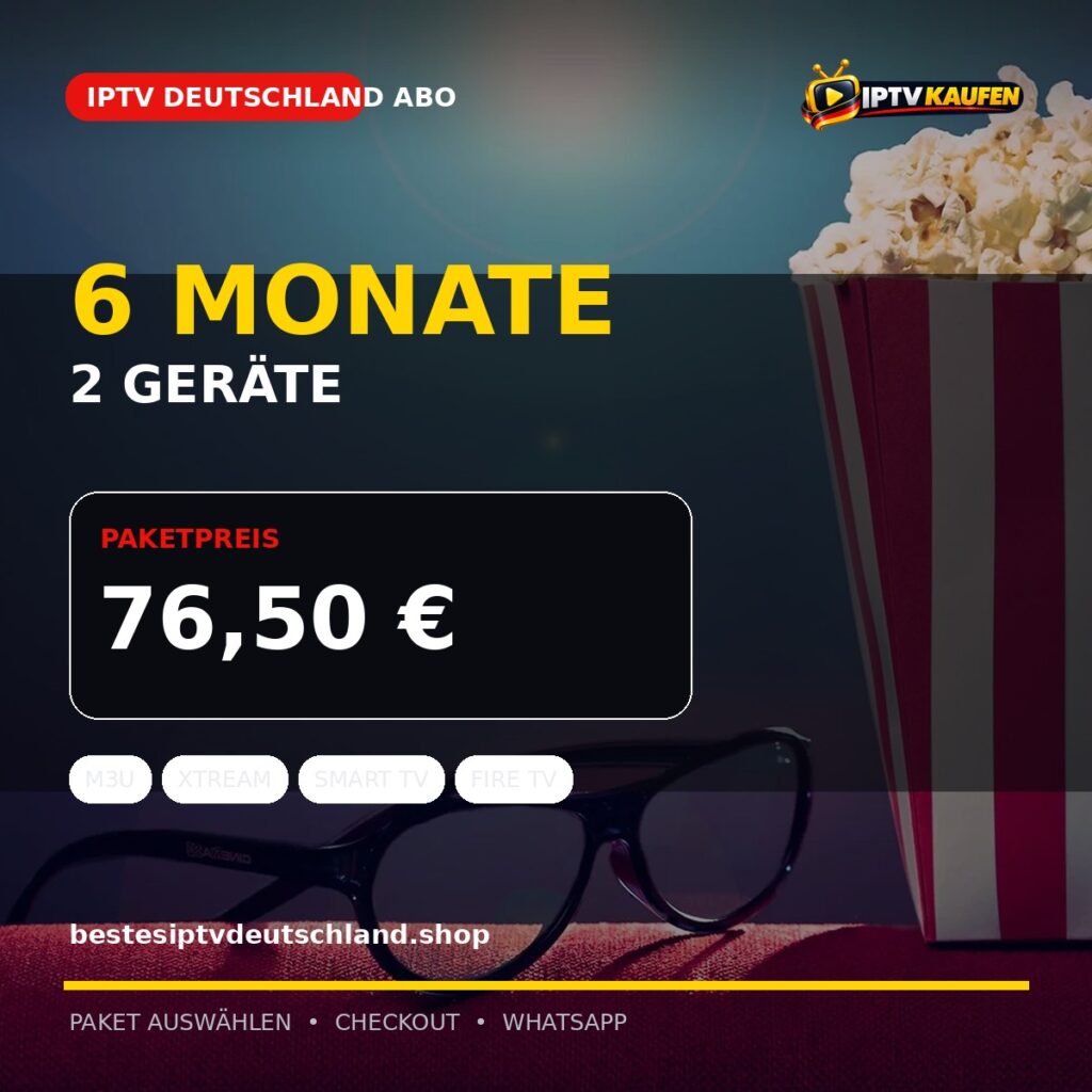 IPTV Deutschland Abo | 6 Monate | 2 Geräte